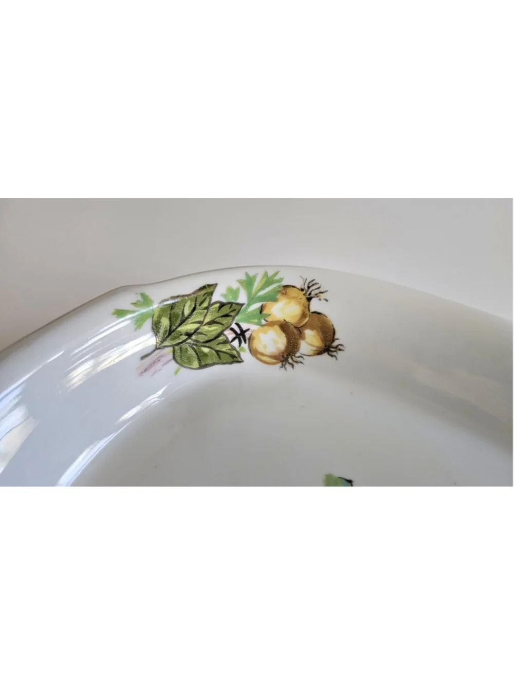 Haviland Limoges Aluminite Frugier Oval Casserole Baker Dish, Onion Harvest 9.5
